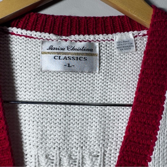 SOLD Vintage Marisa Christina Vneck Knit Button Front Vest Size Large - Picture 7 of 9